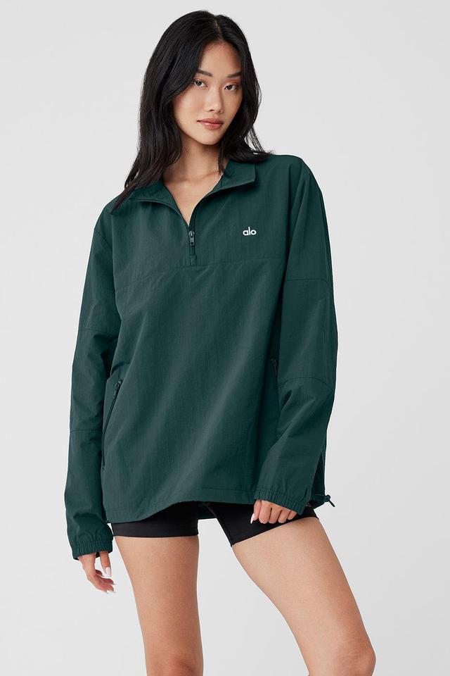 Takeaway Track Pullover - Midnight Green Female Product Image