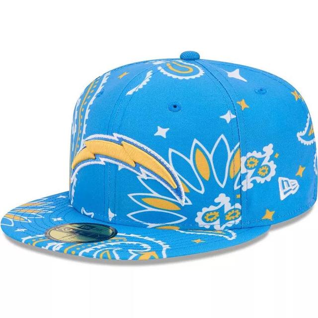 Mens New Era Powder Blue Los Angeles Chargers Paisley 59FIFTY Fitted Hat Product Image