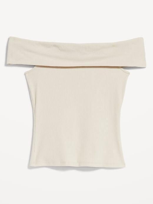 Off-Shoulder Ribbed Top Product Image