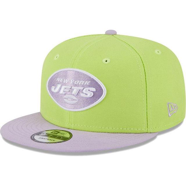 Mens New Era Neon Green/Lavender New York Jets Two-Tone Color Pack 9FIFTY Snapback Hat Product Image