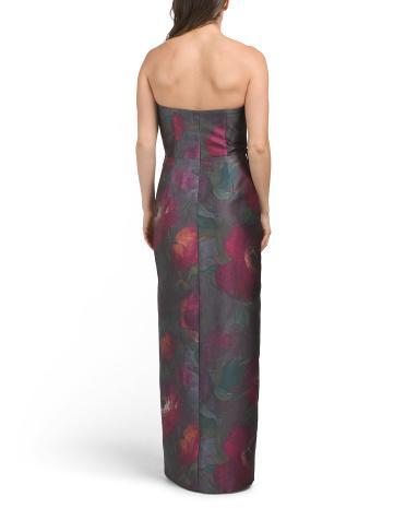 Lucienne Strapless Floral Jacquard Gown for Women Product Image