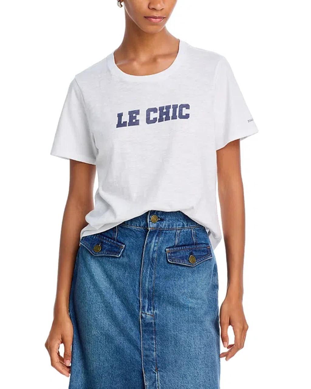 Cinq A Sept Le Chic Tee In White/navy Product Image