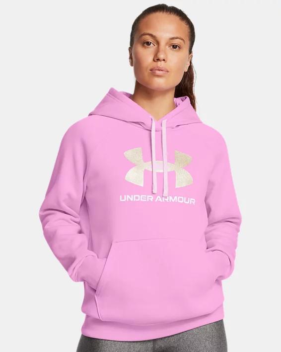 Womens UA Rival Fleece Glitter Big Logo Hoodie Product Image