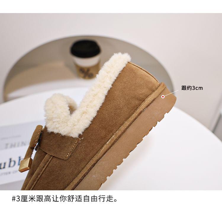 Platform Bow Accent Fleece-Lined Slip-Ons Product Image