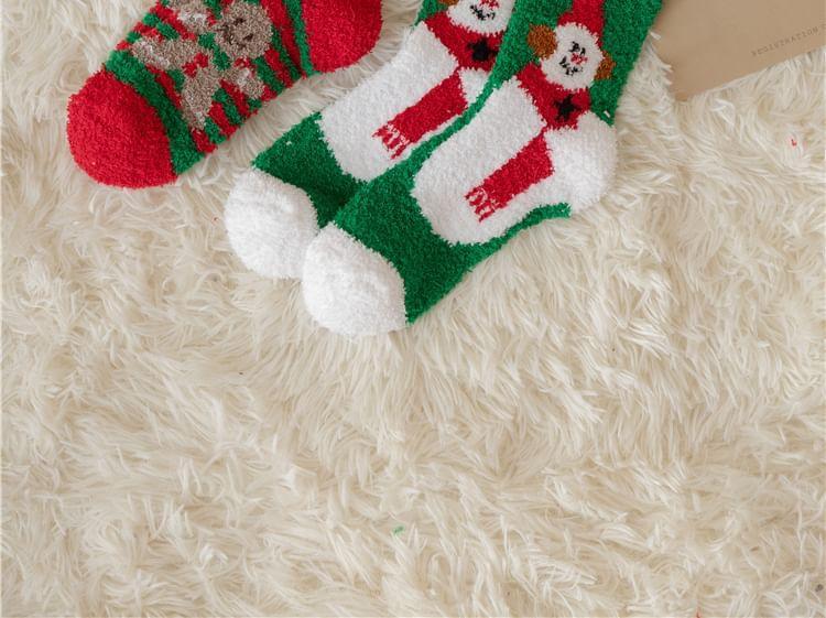 Christmas Cartoon Fleece Socks Product Image