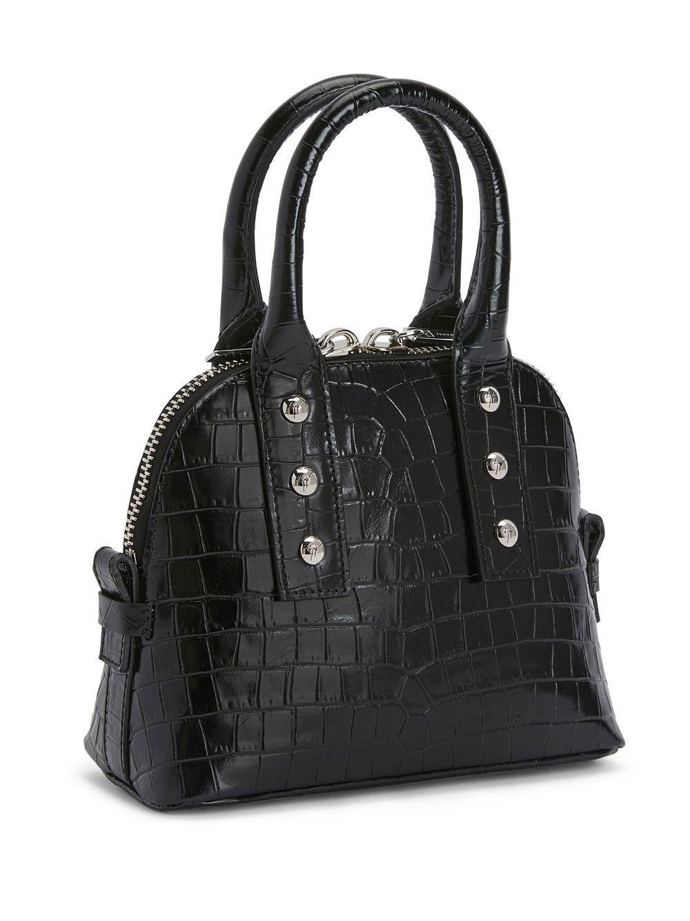 crocodile-print leather tote bag Product Image