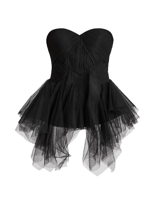 Womens Strapless Ruffled Bustier Top Product Image