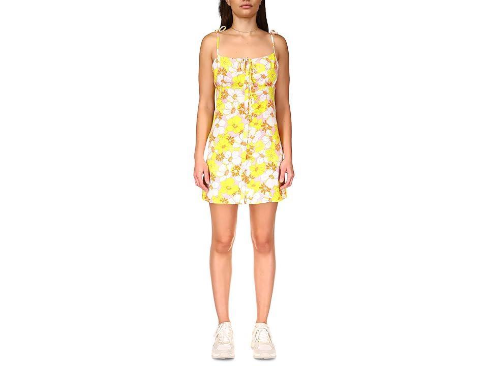 Sanctuary Womens Floral Micro-Mini Slip Dress - yellow - Size: XSmall Product Image