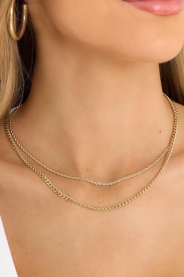 A Classic Gold Layered Chain Necklace Product Image