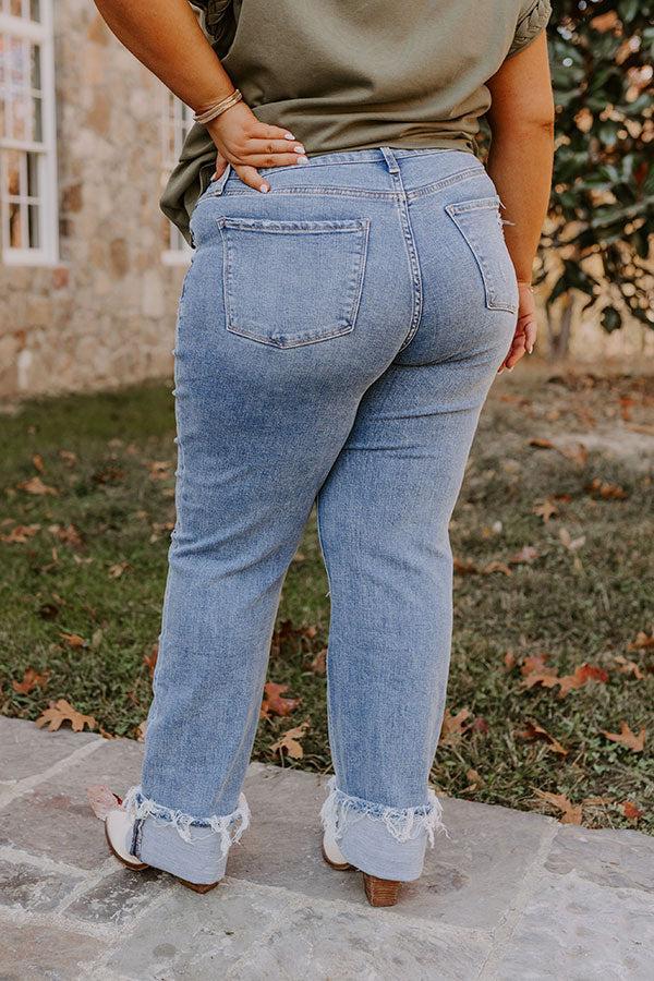 LOVERVET Wrenlee Midrise Distressed Straight Leg Jean Curves Product Image