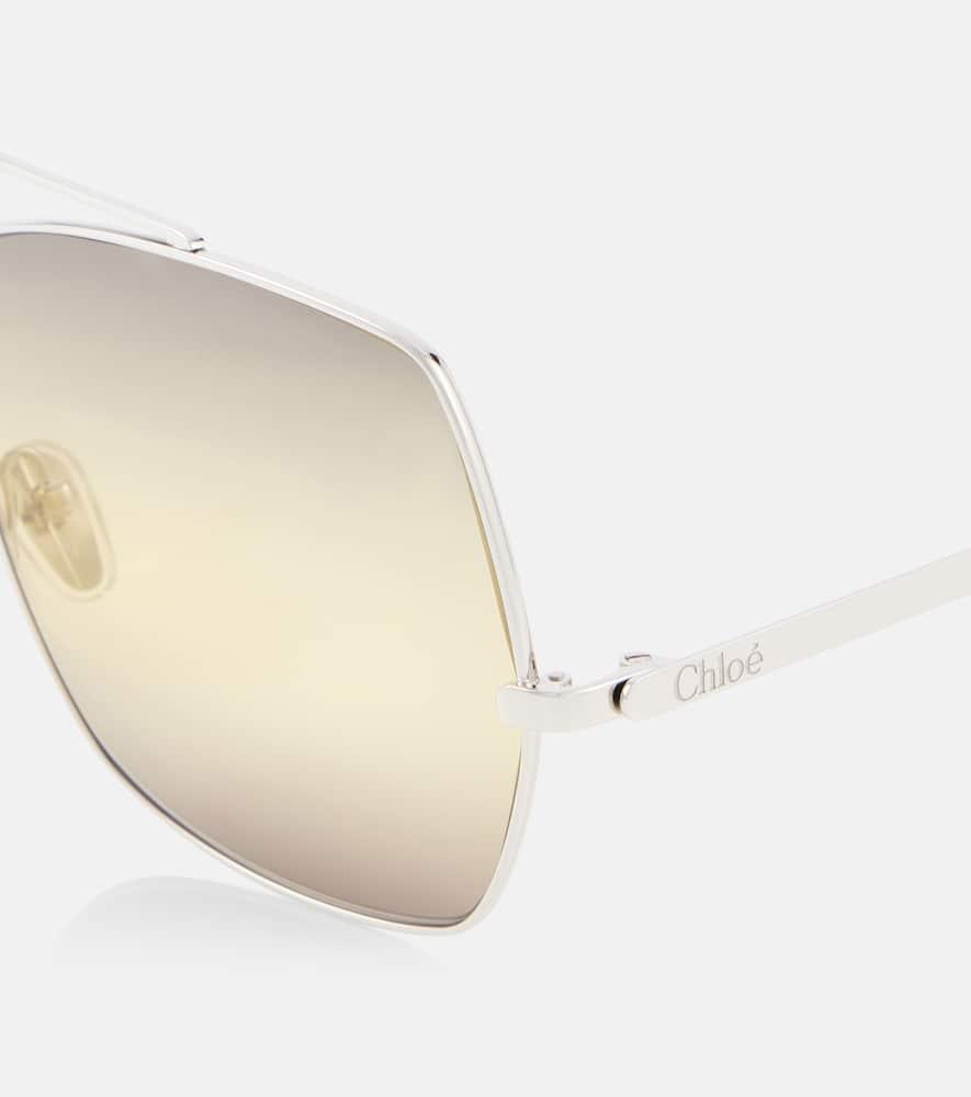 CHLOÉ Navigator Frame Sunglasses In Silver Product Image