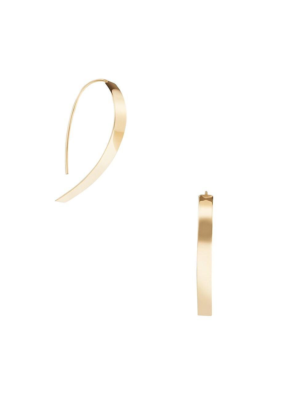 Womens 14K Yellow Gold Small Flat Hoop Earrings Product Image