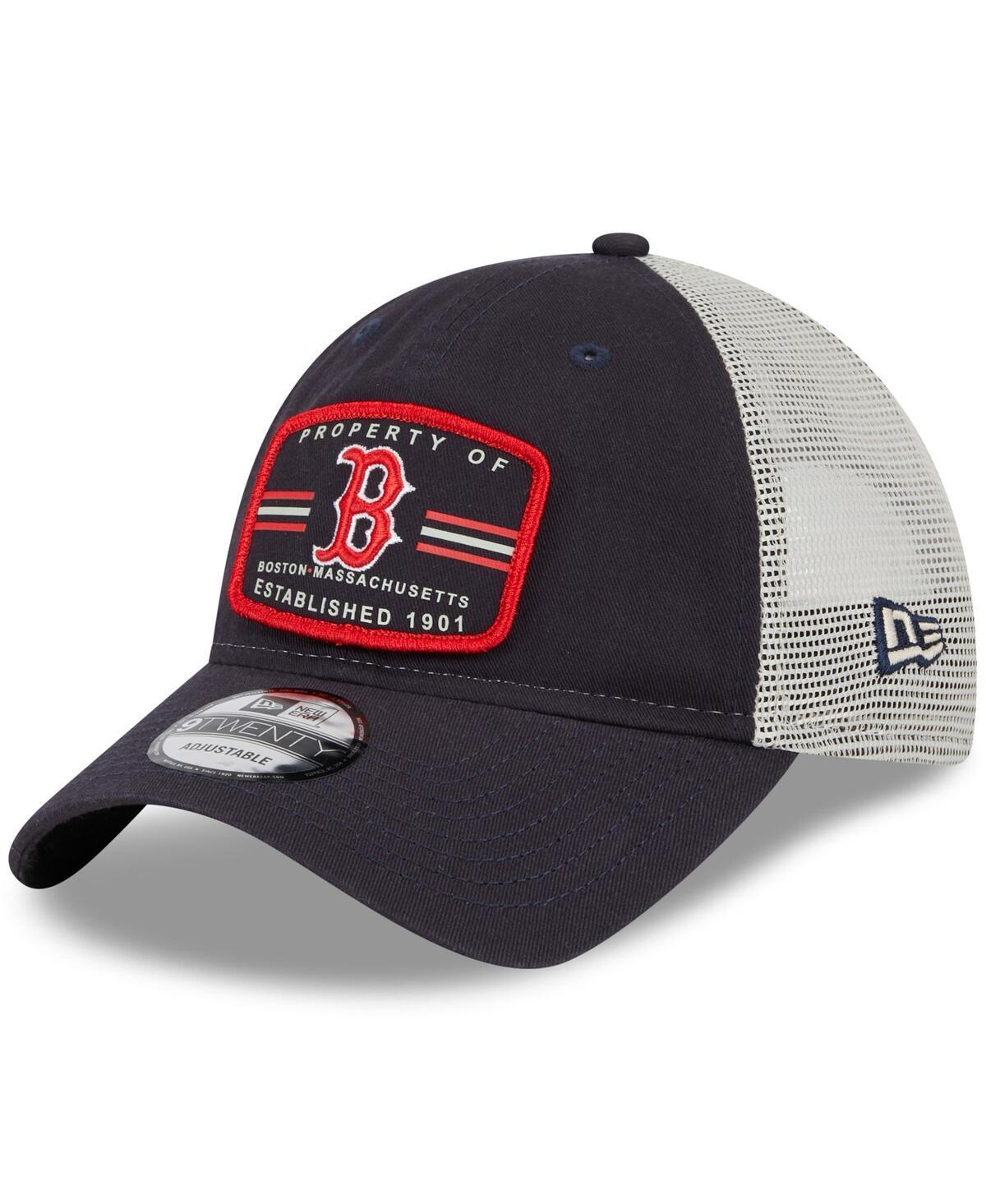 Mens New Era Navy Boston Red Sox Property Trucker 9TWENTY Snapback Hat Product Image