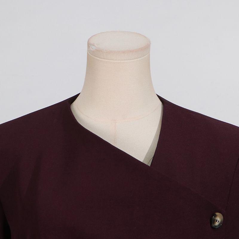 Asymmetrical Plain Buckled Asymmetrical Blazer Product Image