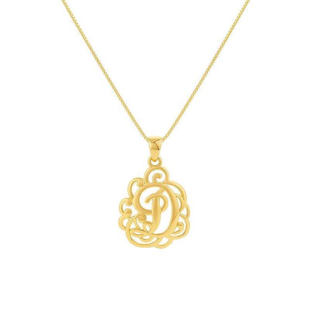 PRIMROSE Sterling Silver Monogram Initial Pendant Necklace, Womens Gold Product Image