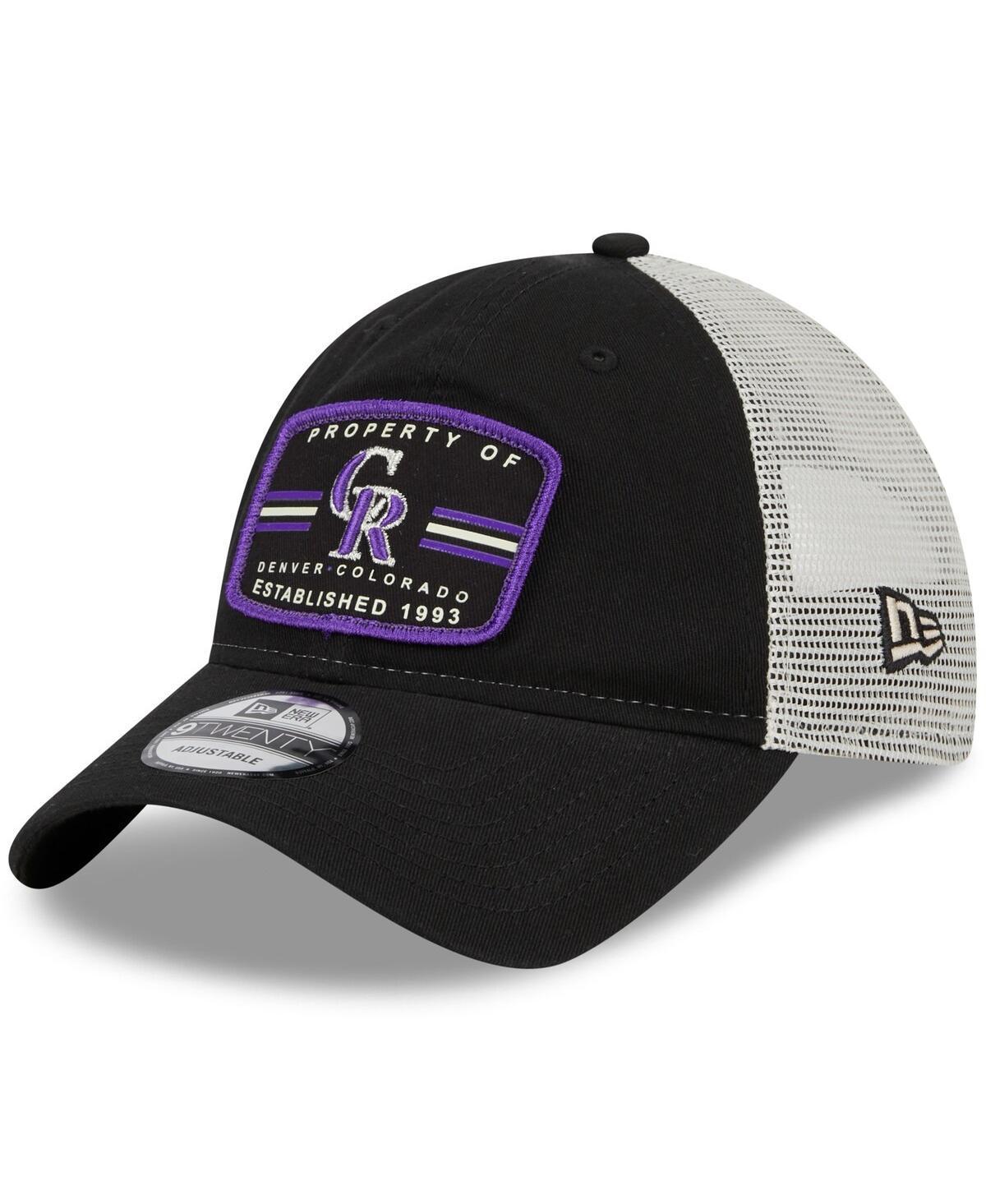 Mens New Era Black Colorado Rockies Property Trucker 9TWENTY Snapback Hat Product Image