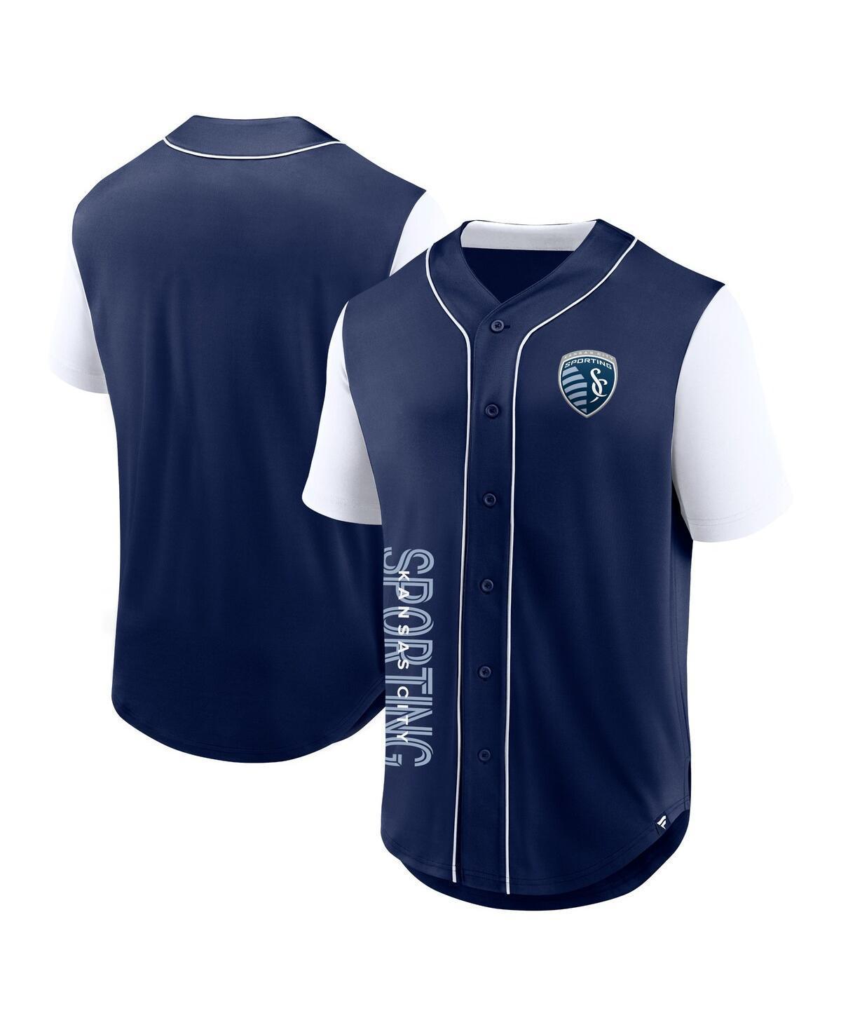 Mens Fanatics Branded Navy Sporting Kansas City Balance Fashion Baseball Jersey SPT Blue Product Image