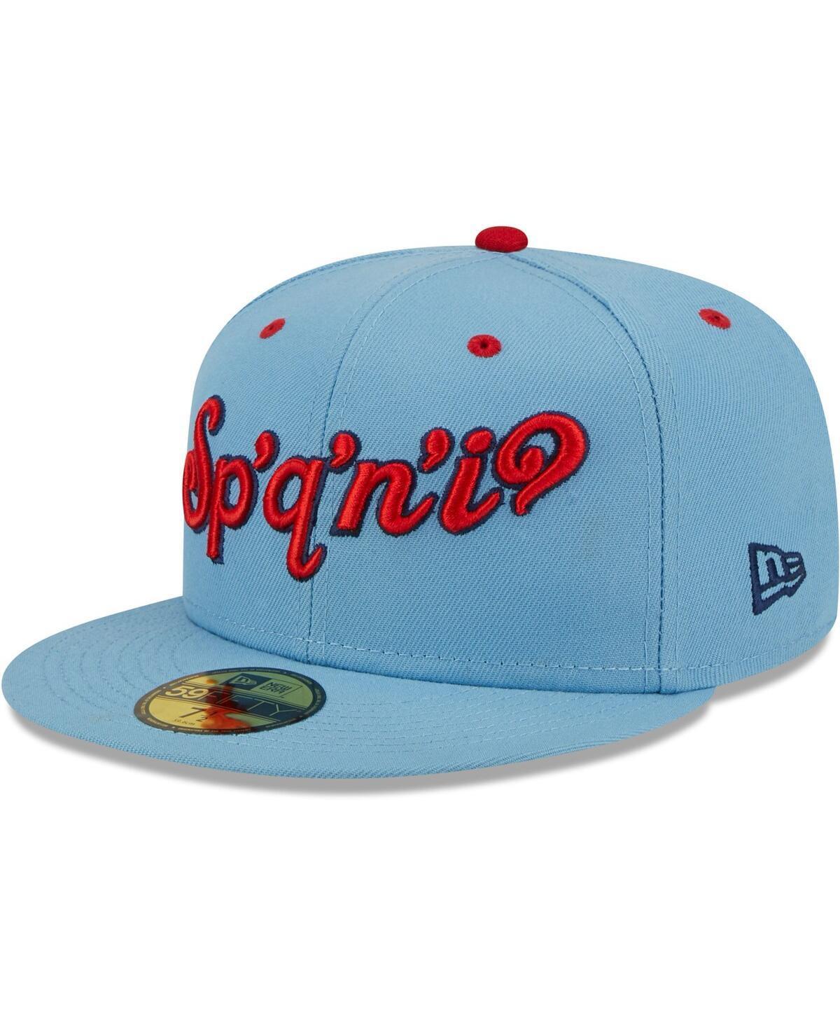 Mens New Era Light Blue Spokane Indians Alternate Logo Authentic Collection 59FIFTY Fitted Hat Product Image