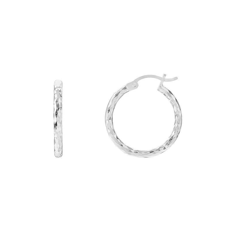 PRIMROSE Sterling Silver Hoop Earrings, Womens Product Image