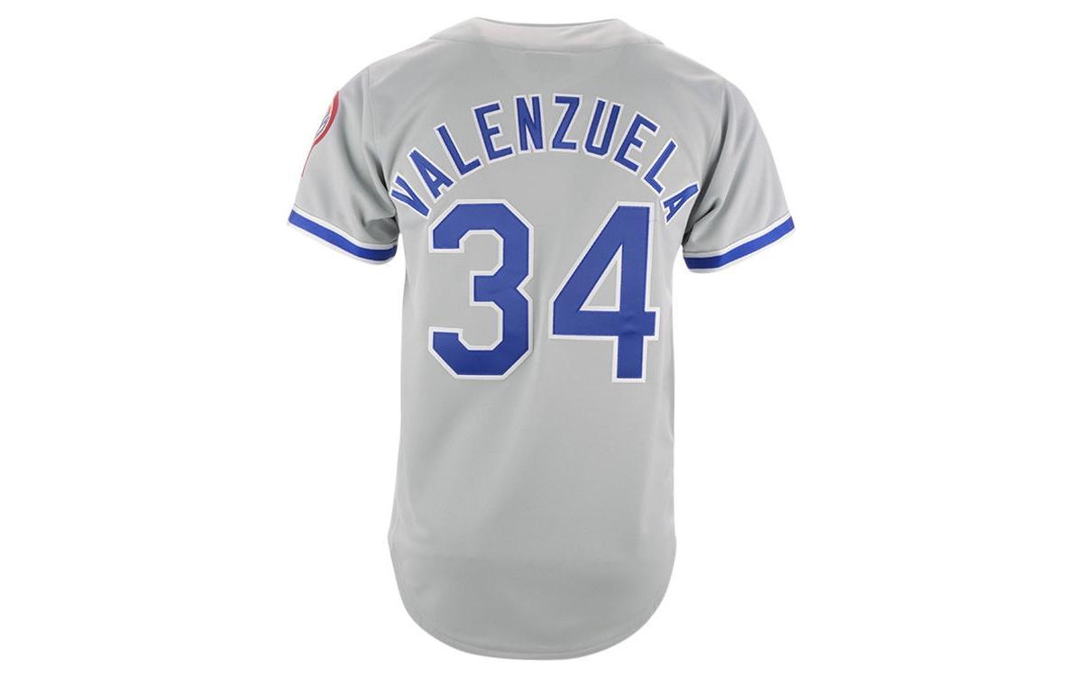 Mens Mitchell & Ness Fernando Valenzuela Gray Los Angeles Dodgers Road 1981 Cooperstown Collection Authentic Jersey Product Image