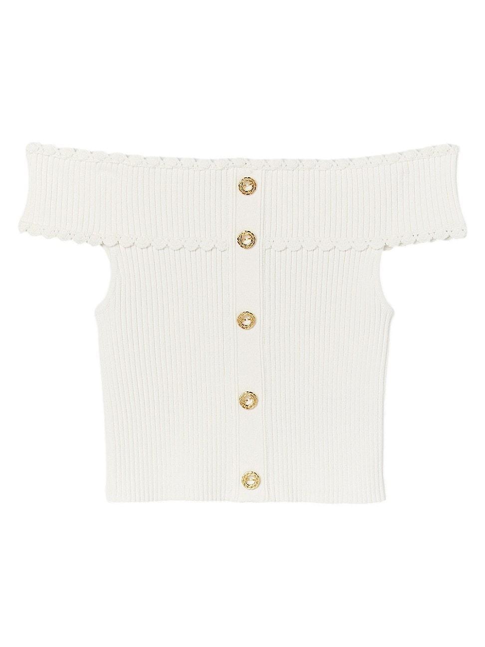 Womens Cropped knit top Product Image