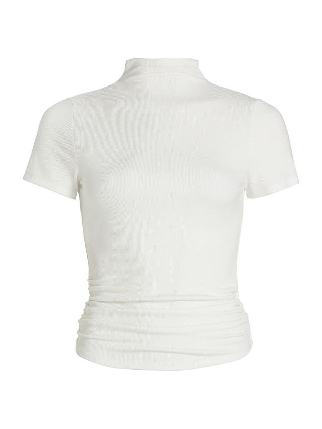 Womens Blanche Ruched Mock-Turtleneck Top Product Image