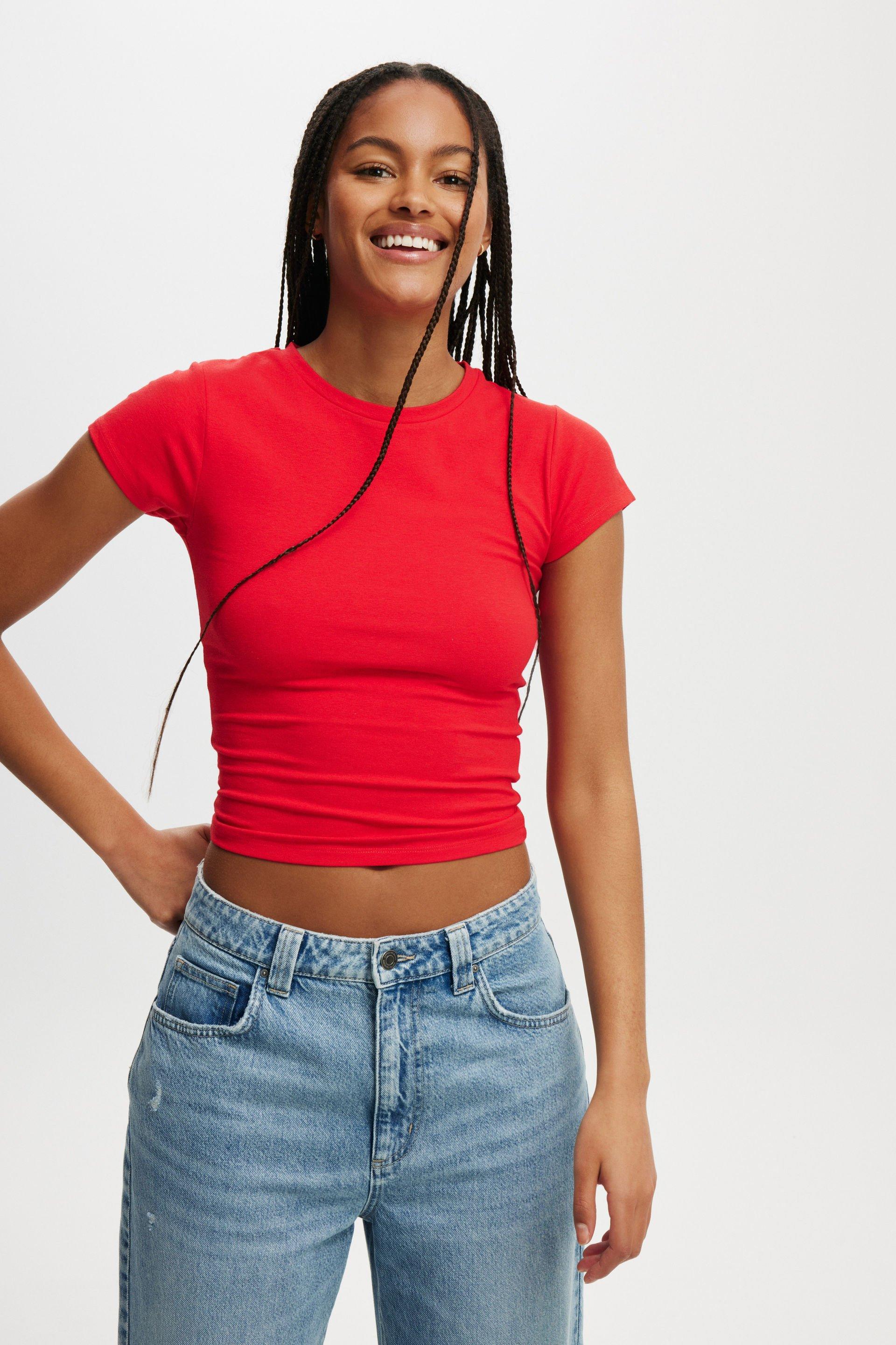 Cotton On Women - All Day Crew Tee - Scarlet red Product Image