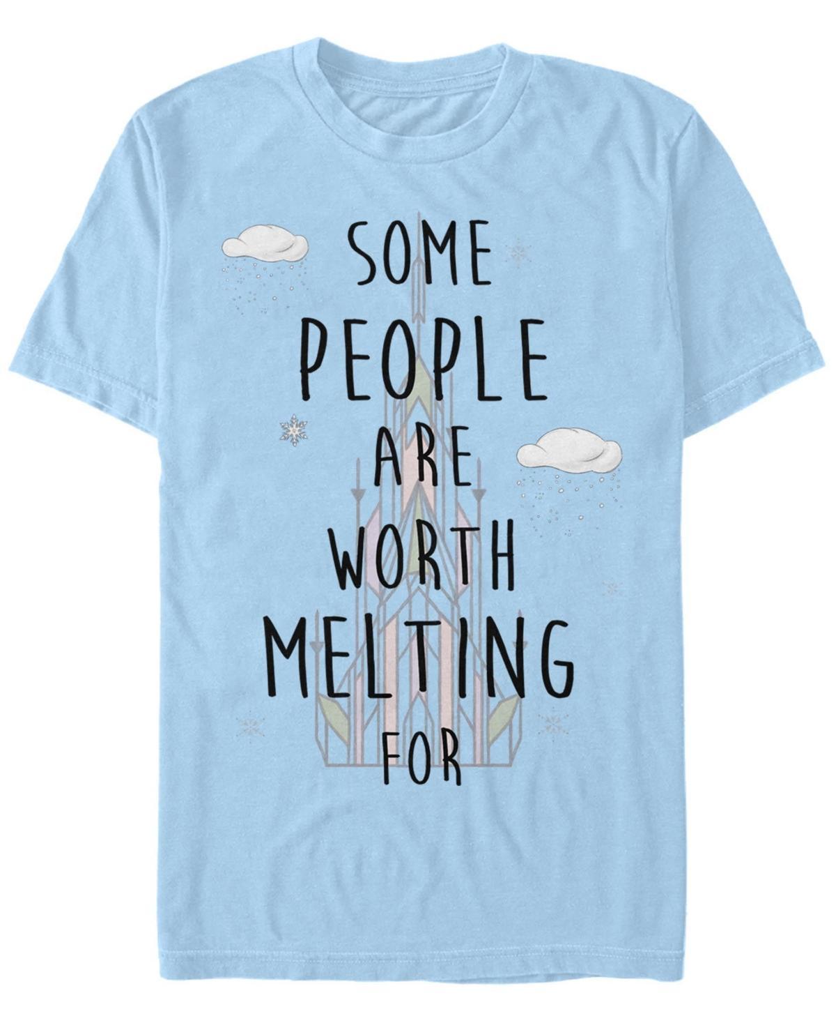 Mens Disney Frozen Worth Melting For Tee Light Blue Product Image