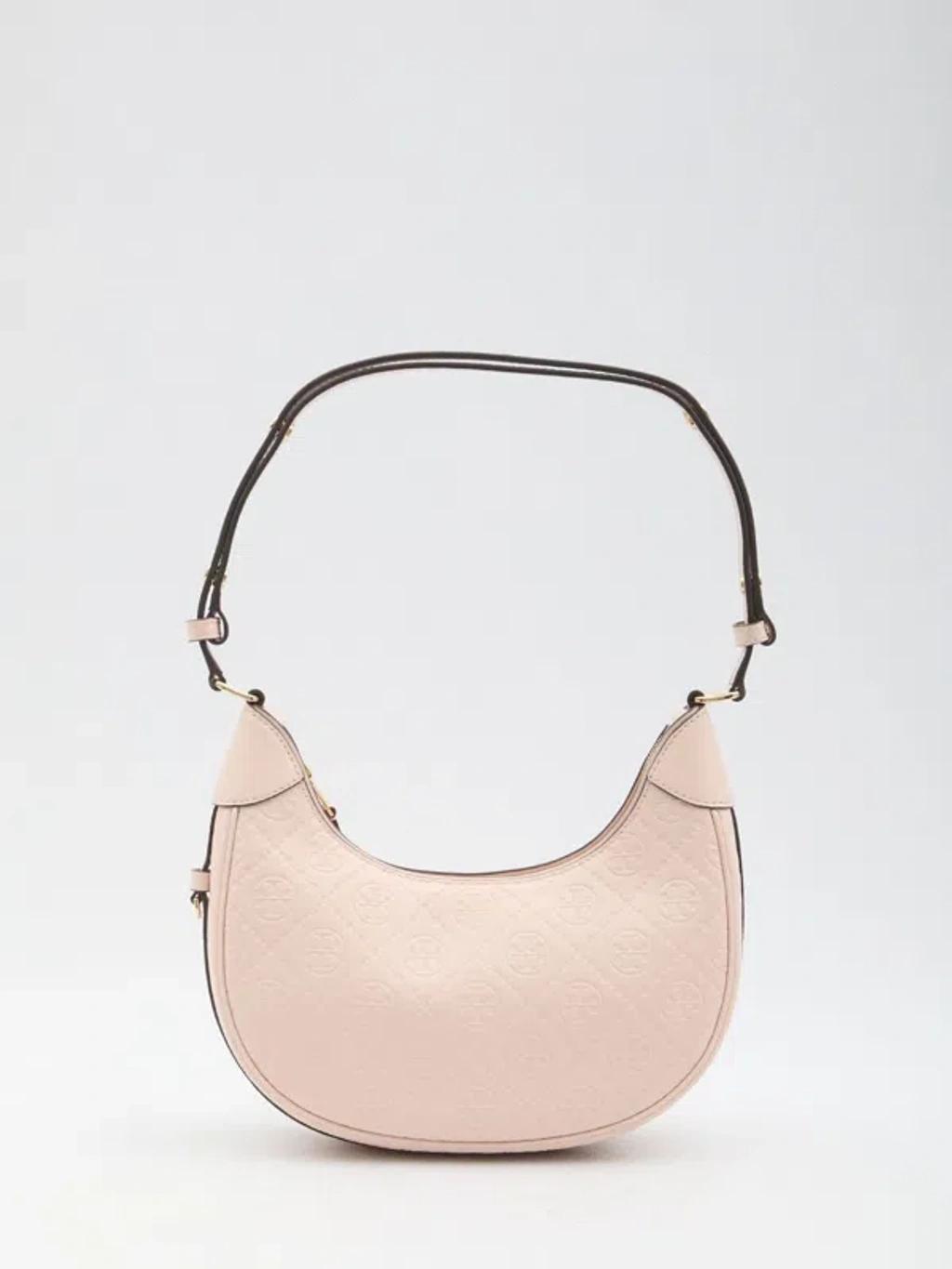 TORY BURCH T Monogram Crescent Bag In Pink Product Image