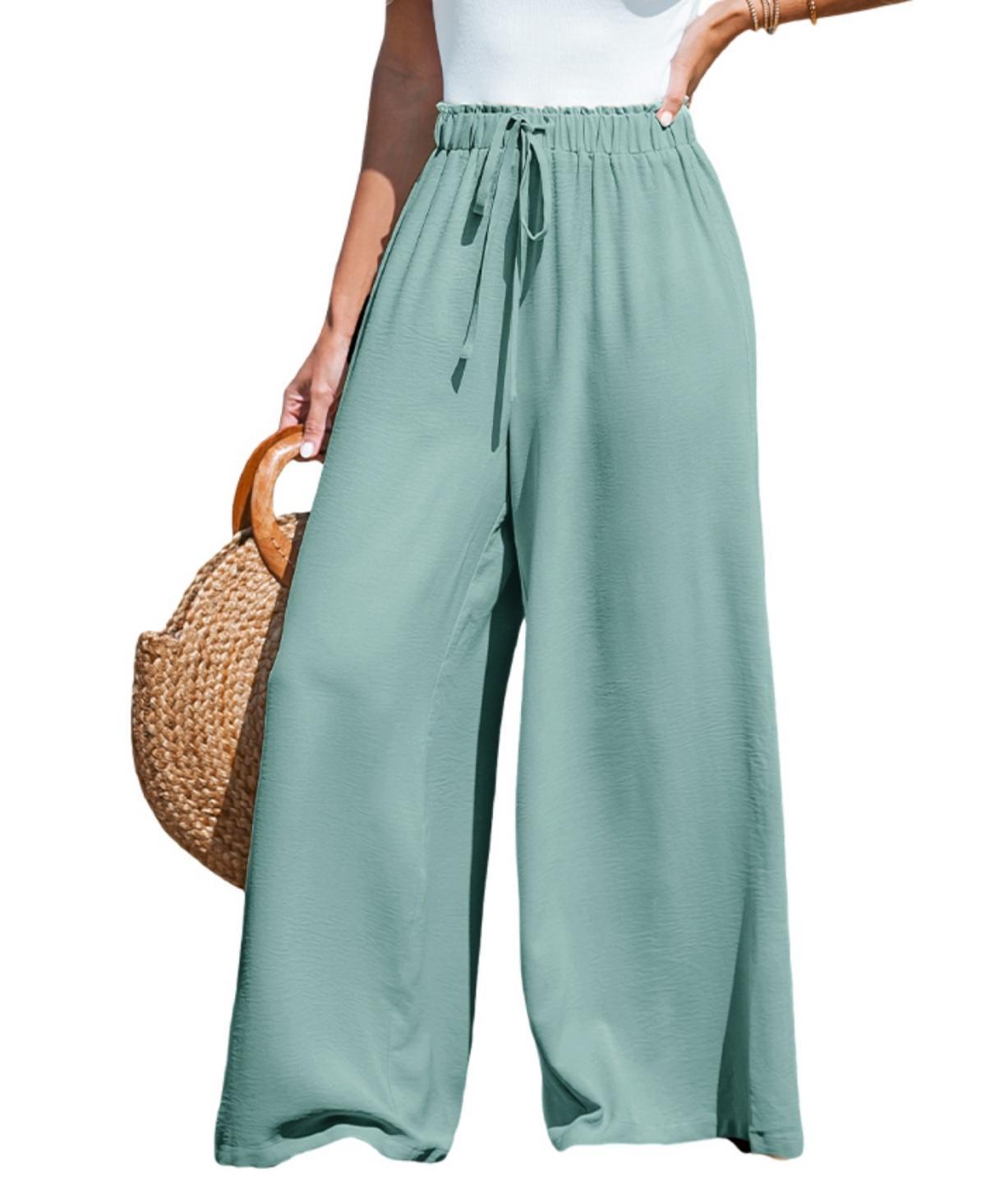 Cupshe Womens Summer Lovin Drawstring Wide-Leg Pants Product Image