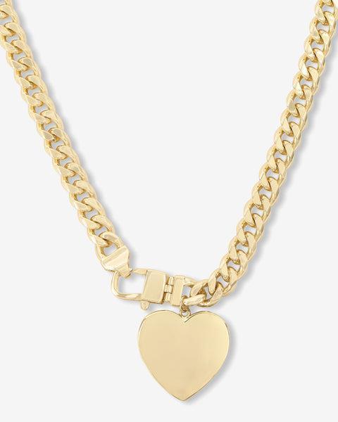 Julian XL Heart Cuban Chain Necklace 18" - Gold Product Image