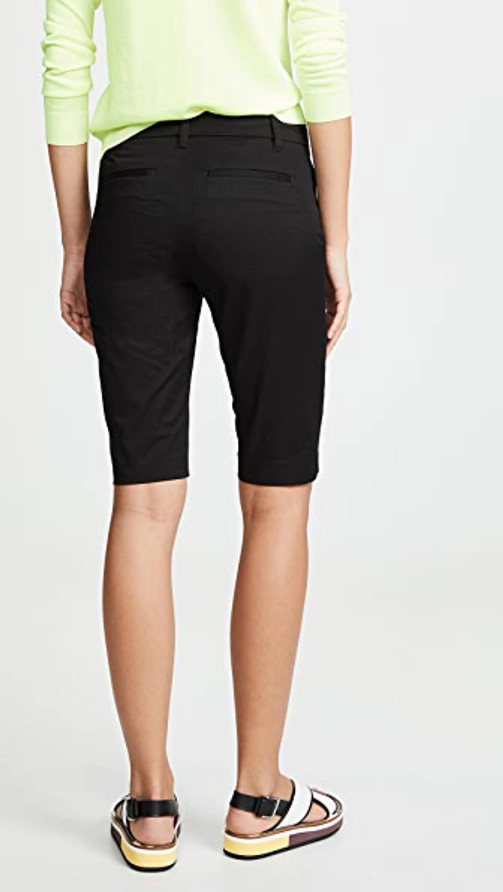 Knee-length Side Pocket Chino Shorts In Black Product Image