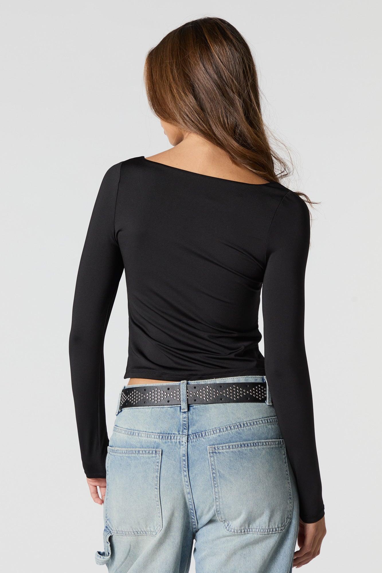 Contour Scoop Neck Long Sleeve Top Female Product Image