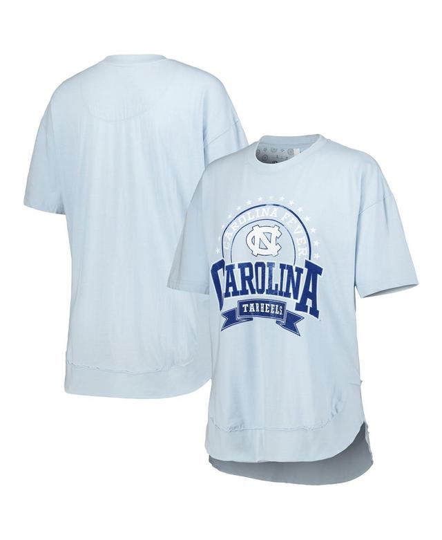 Womens Pressbox Carolina Blue North Carolina Tar Heels Vintage-Like Wash Poncho Captain T-shirt Product Image