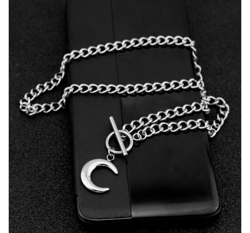 Moon Pendant Chain Necklace Product Image