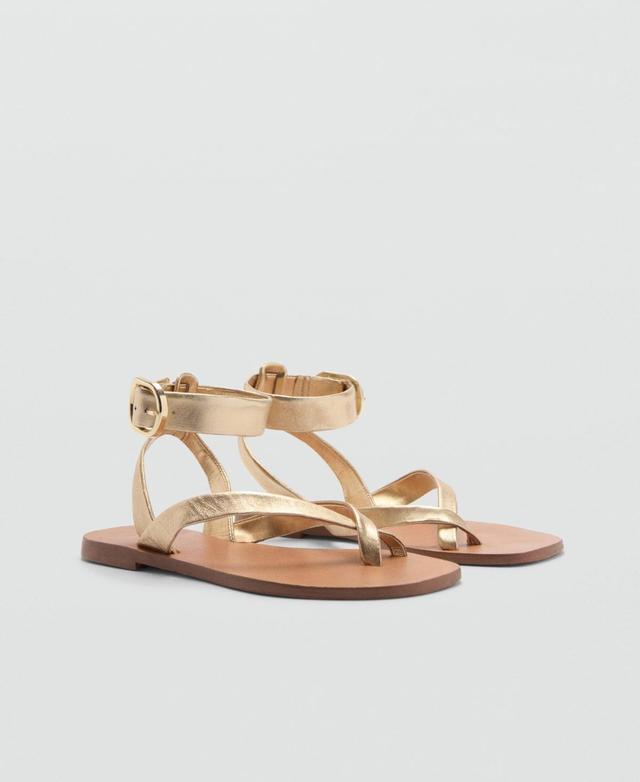 Mango Womens Leather Straps Sandals Product Image