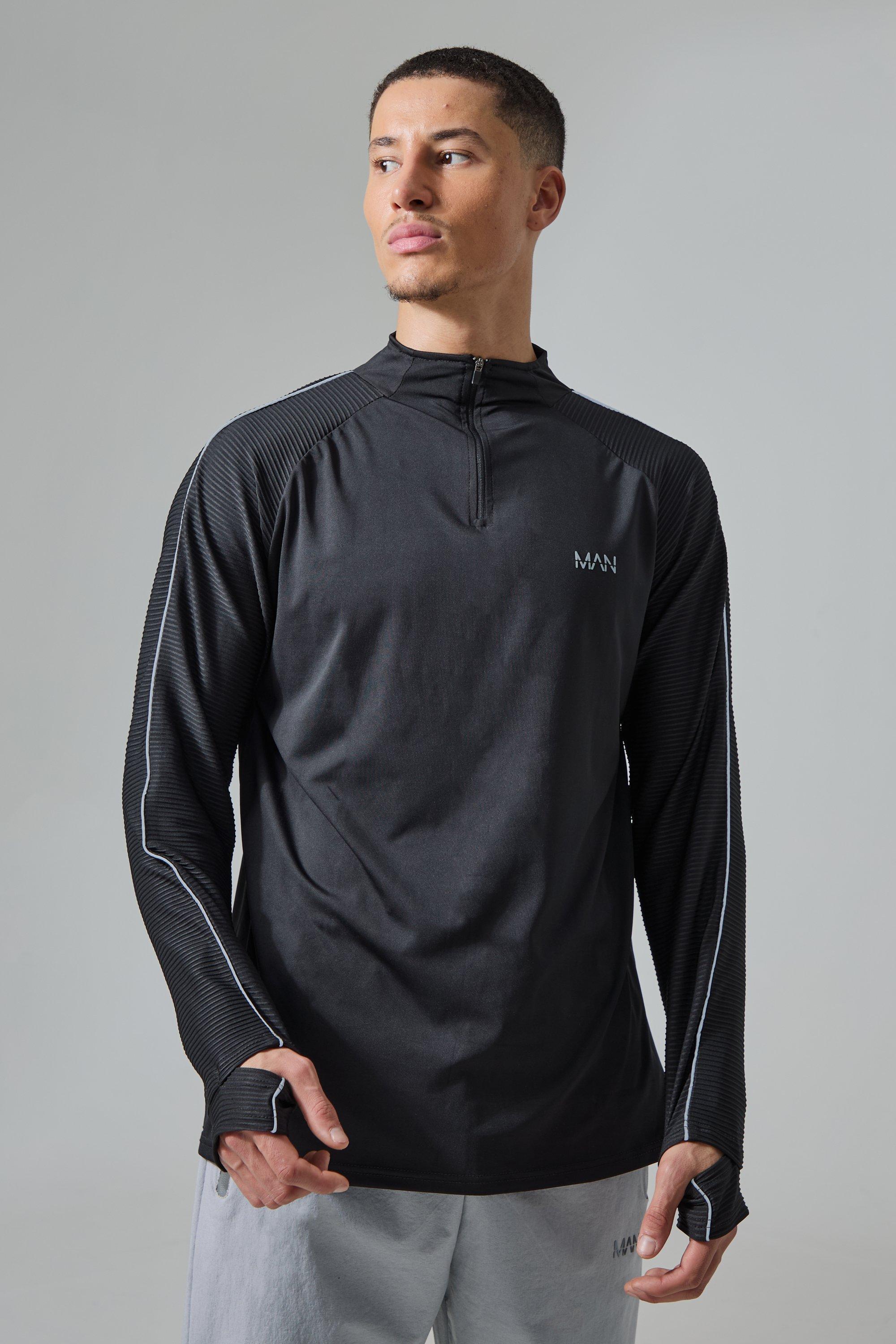 Man Active Slim Fit 1/4 Zip Top | boohooMAN USA Product Image