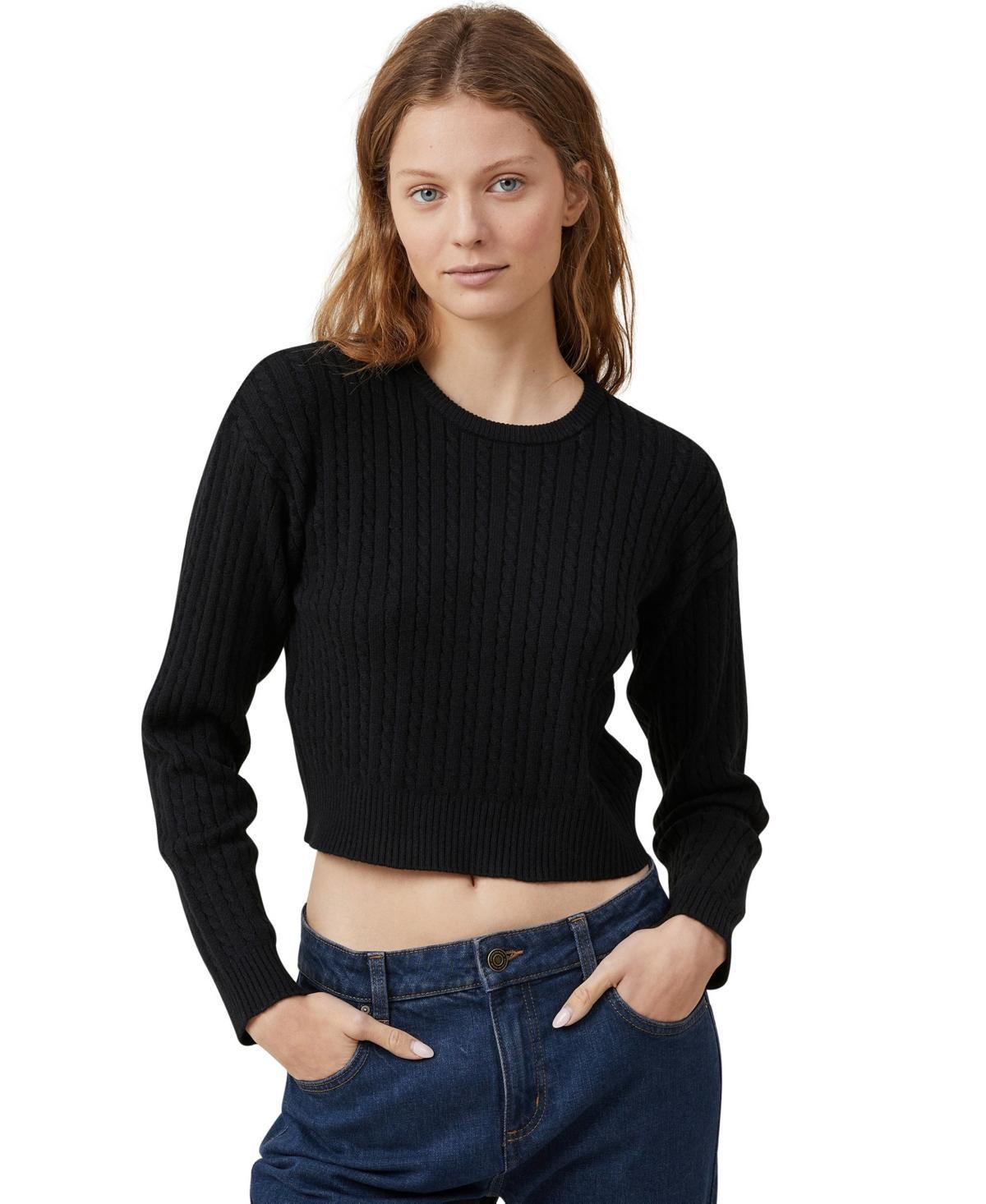 Cotton On Womens Everfine Cable Crew Neck Pullover Top Product Image