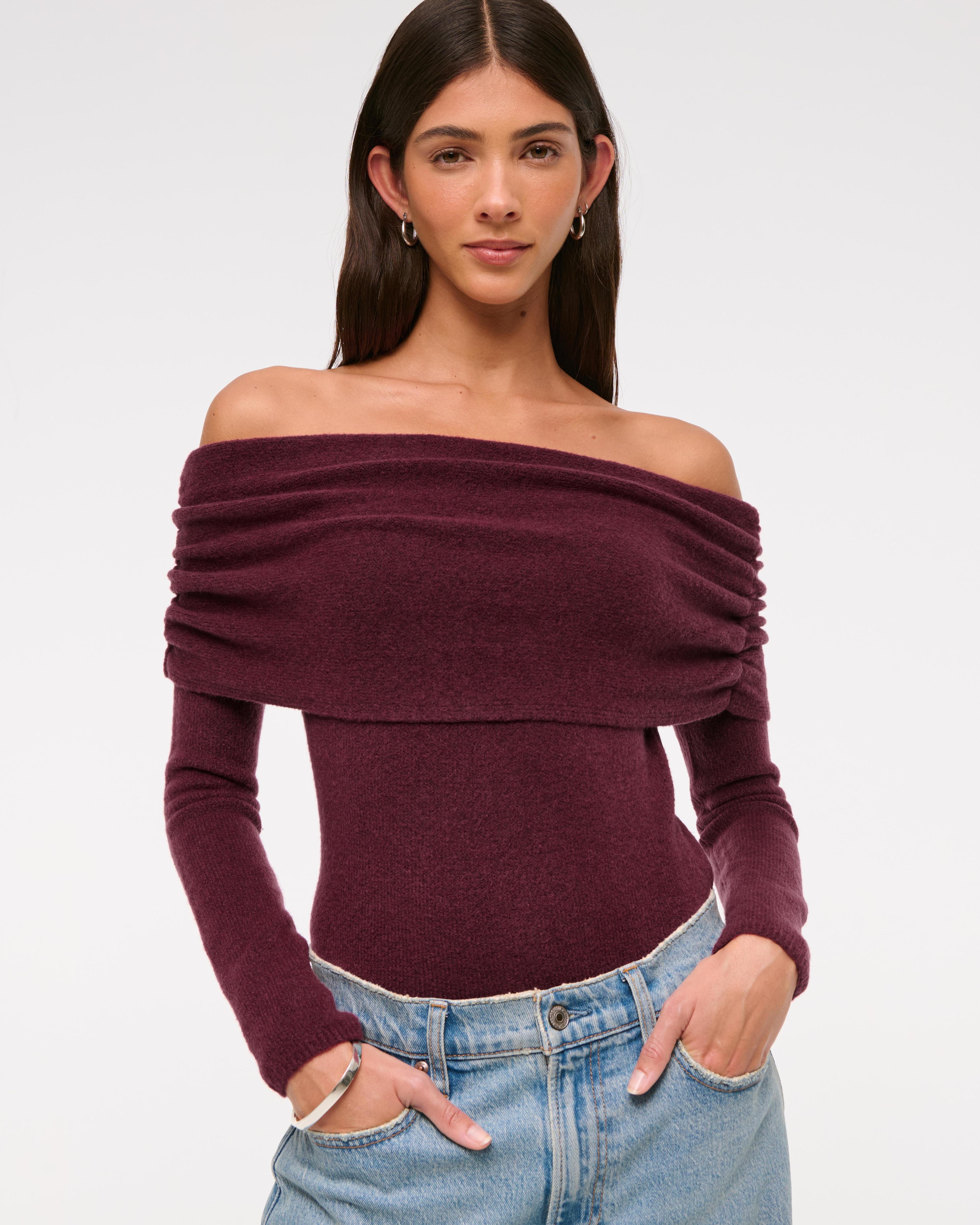 Foldover Off-The-Shoulder Sweater Product Image