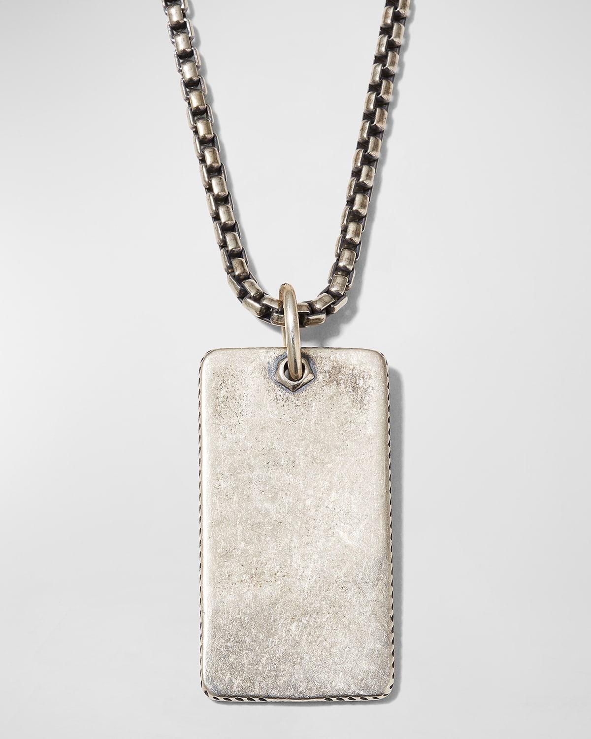 Kendra Scott Scott Bros. Mens Sterling Silver Dog Tag Necklace Product Image