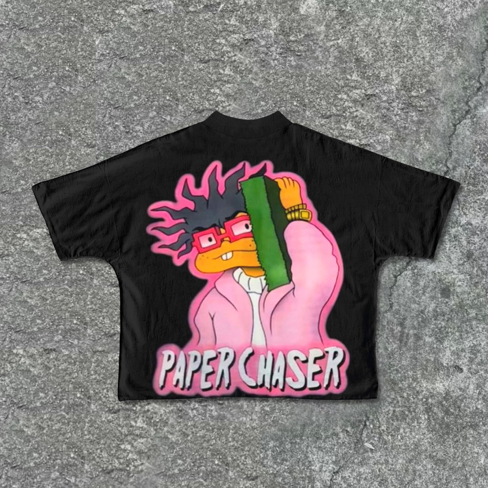 Paper Chaser Graphic Cotton Short Sleeve Cropped T-Shirts Product Image