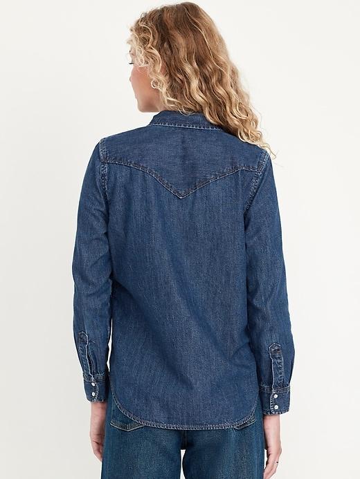 Classic Button-Down Jean Shirt Product Image