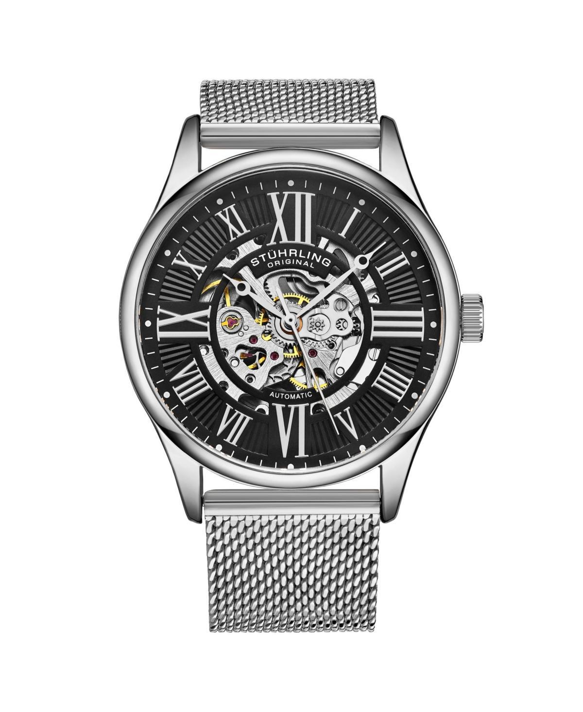 Stuhrling Mens Silver Tone Stainless Steel Bracelet Watch 42mm Product Image