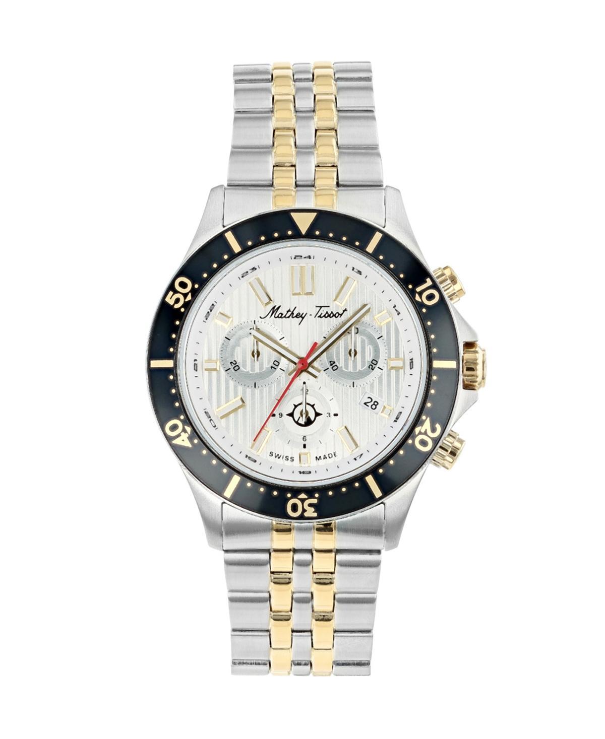 Mathey-Tissot Mens Expedition Chronograph Collection Stainless Steel Bracelet Watch, 43mm Product Image