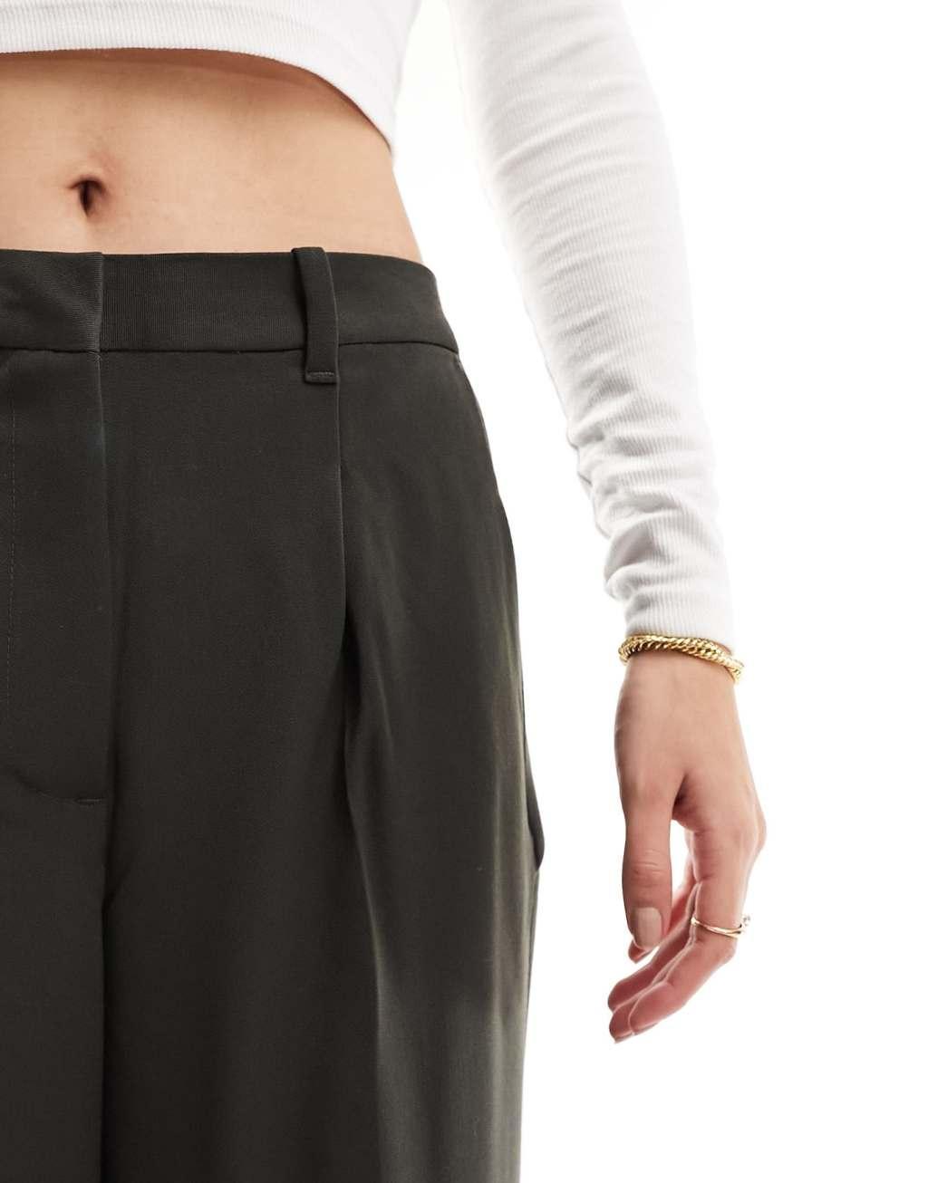 Vero Moda tailored wide leg pants in khaki - part of a set Product Image