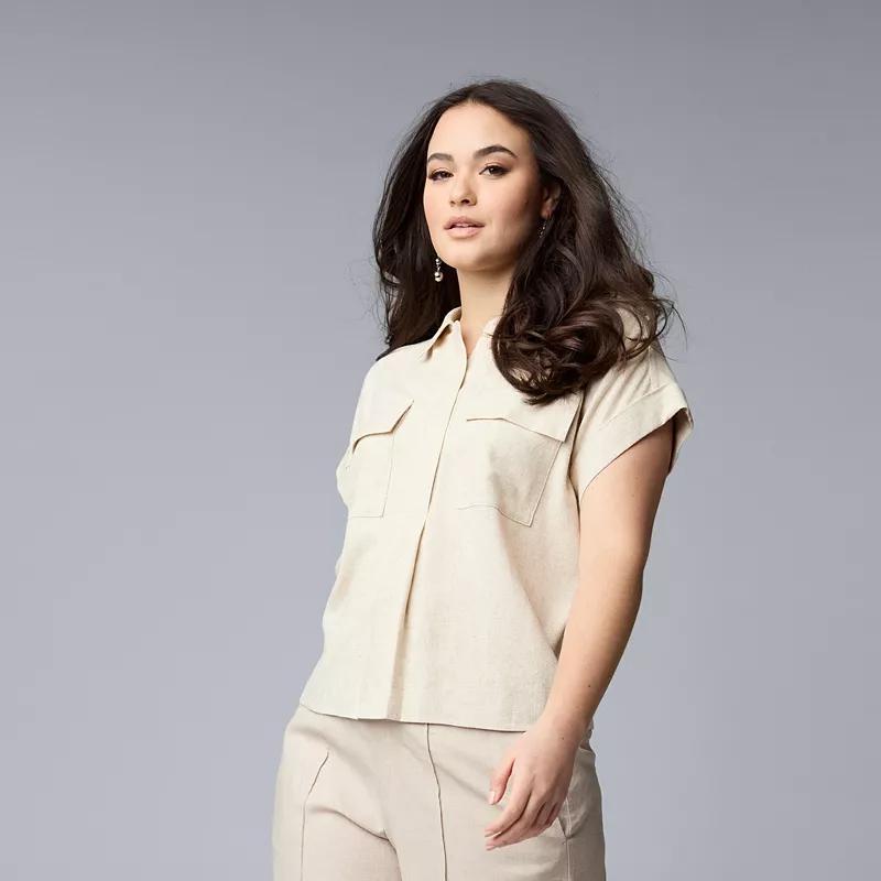 Womens Simply Vera Vera Wang Short Sleeve Shirt product image