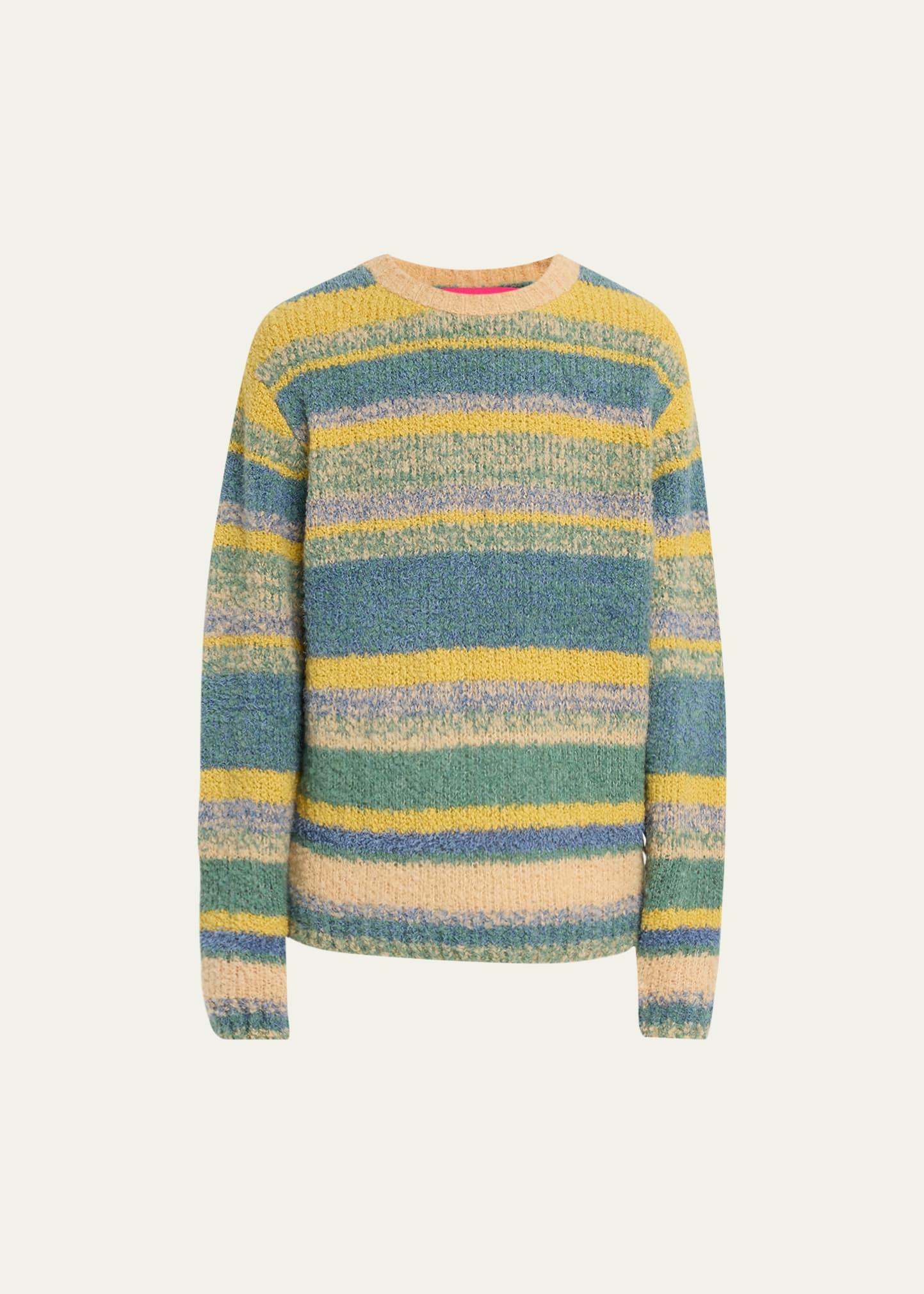 Mens Melange Striped Cashmere-Silk Sweater Product Image