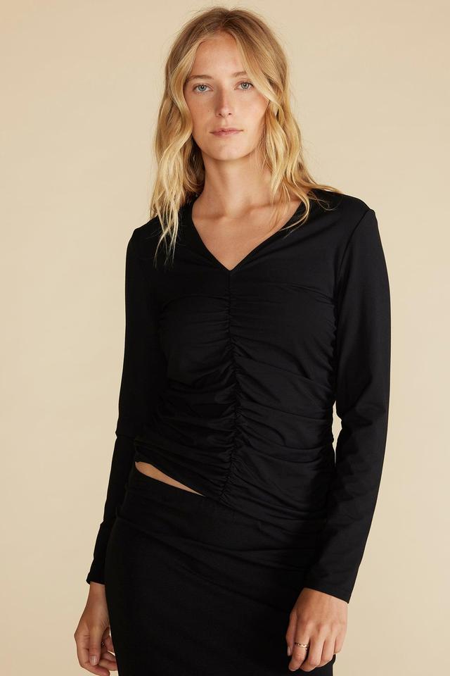 Elise Bamboo Knit Top - Black Product Image