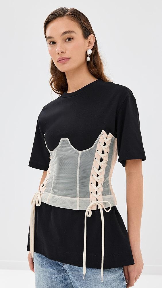 Simone Rocha Boxy T-Shirt with Corset Panel | Shopbop Product Image