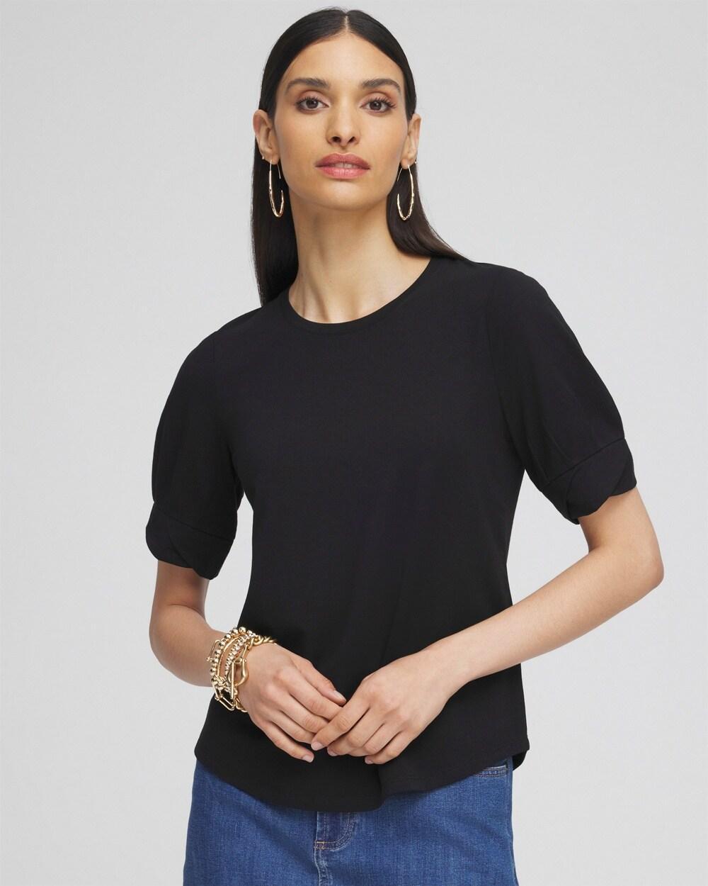 Women's Touch of Cool Pleated Roll Cuff Tee Product Image